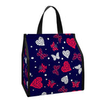 Girly Heart And Butterfly Pattern Print Insulated Lunch Tote