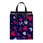Girly Heart And Butterfly Pattern Print Insulated Lunch Tote