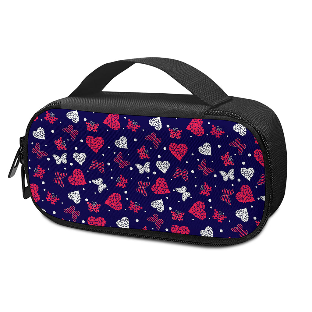 Girly Heart And Butterfly Pattern Print Insulin Cooler Travel Case