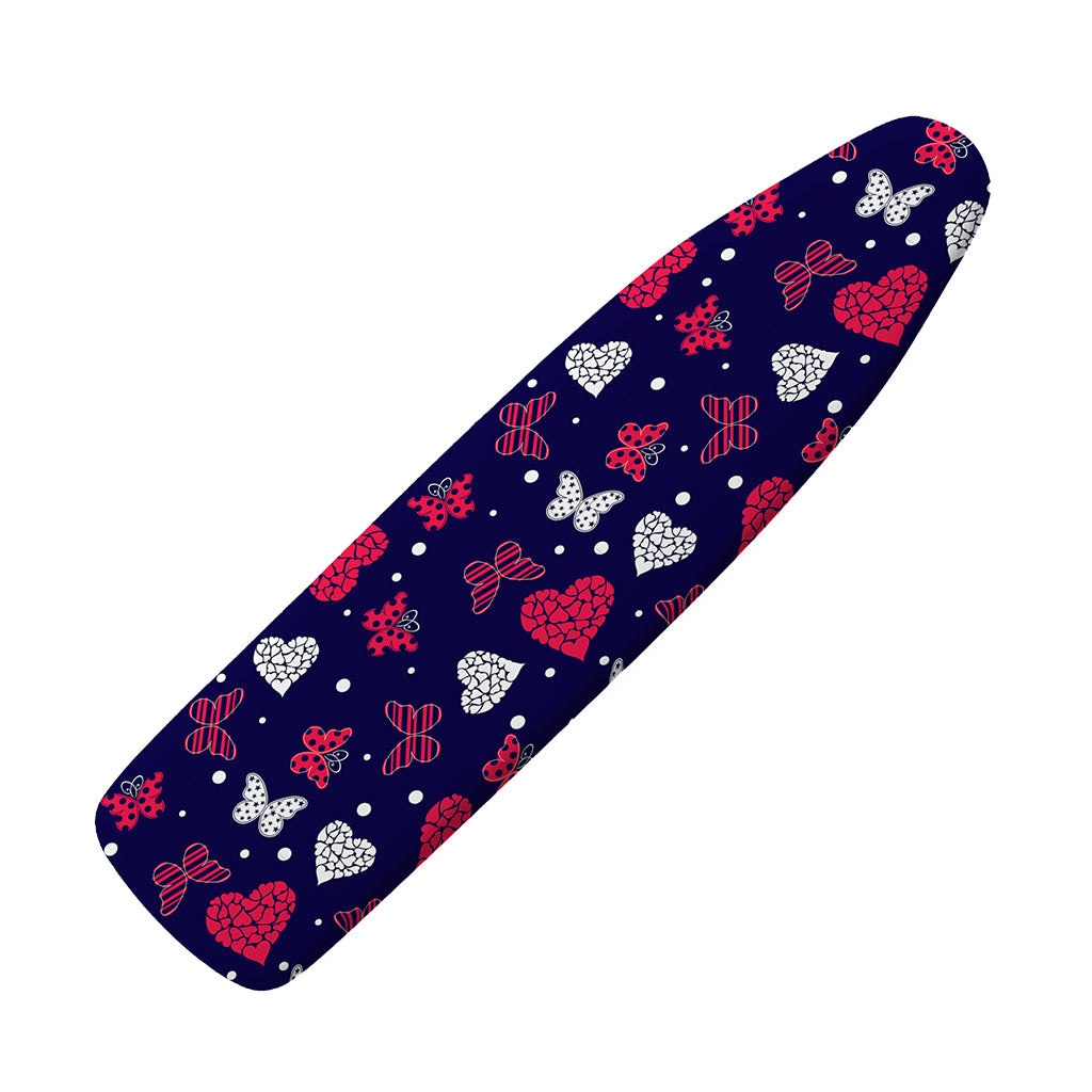 Girly Heart And Butterfly Pattern Print Ironing Board Cover