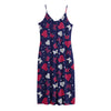 Girly Heart And Butterfly Pattern Print Jersey Midi Cami Dress