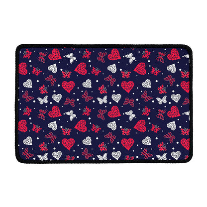 Girly Heart And Butterfly Pattern Print Kitchen Mat
