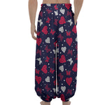 Girly Heart And Butterfly Pattern Print Lantern Pants