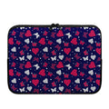 Girly Heart And Butterfly Pattern Print Laptop Sleeve