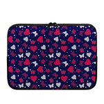 Girly Heart And Butterfly Pattern Print Laptop Sleeve