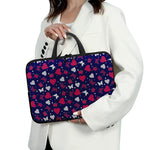 Girly Heart And Butterfly Pattern Print Laptop Sleeve With Handle