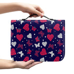 Girly Heart And Butterfly Pattern Print Leather Bible Cover