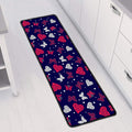 Girly Heart And Butterfly Pattern Print Long Kitchen Mat