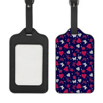 Girly Heart And Butterfly Pattern Print Luggage Tag