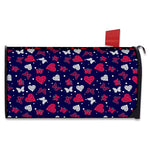 Girly Heart And Butterfly Pattern Print Mailbox Cover