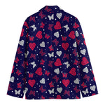 Girly Heart And Butterfly Pattern Print Men's Blazer