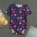 Girly Heart And Butterfly Pattern Print Men's Bodysuit