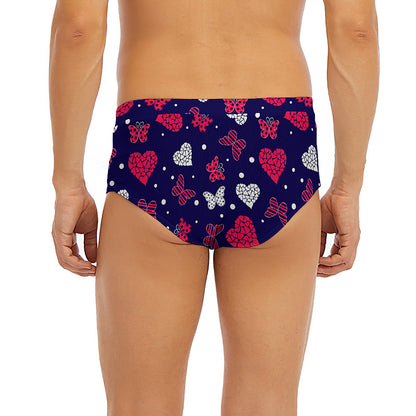 Girly Heart And Butterfly Pattern Print Men's Briefs