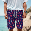 Girly Heart And Butterfly Pattern Print Men's Cargo Shorts