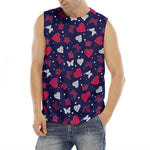 Girly Heart And Butterfly Pattern Print Men's Fitness Tank Top