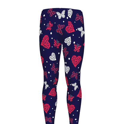 Girly Heart And Butterfly Pattern Print Men's leggings