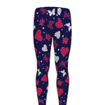 Girly Heart And Butterfly Pattern Print Men's leggings