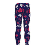 Girly Heart And Butterfly Pattern Print Men's leggings