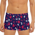 Girly Heart And Butterfly Pattern Print Men's Short Boxer Briefs