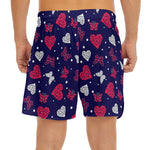 Girly Heart And Butterfly Pattern Print Men's Split Running Shorts