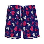 Girly Heart And Butterfly Pattern Print Men's Sports Shorts