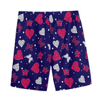 Girly Heart And Butterfly Pattern Print Men's Sports Shorts