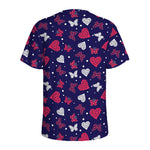 Girly Heart And Butterfly Pattern Print Men's Sports T-Shirt