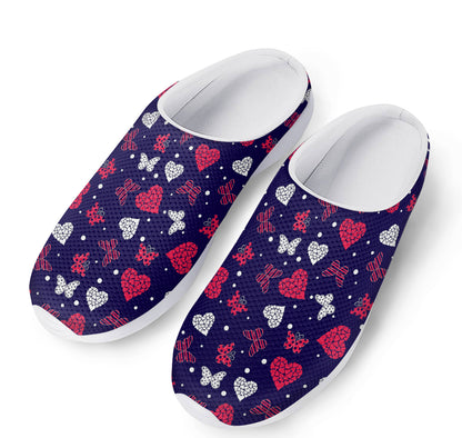 Girly Heart And Butterfly Pattern Print Mesh Casual Shoes