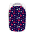 Girly Heart And Butterfly Pattern Print Mesh Laundry Hamper