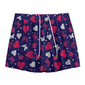 Girly Heart And Butterfly Pattern Print Mesh Shorts