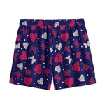 Girly Heart And Butterfly Pattern Print Mesh Shorts