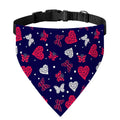 Girly Heart And Butterfly Pattern Print Over The Collar Dog Bandana