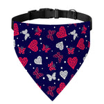 Girly Heart And Butterfly Pattern Print Over The Collar Dog Bandana