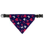 Girly Heart And Butterfly Pattern Print Over The Collar Dog Bandana