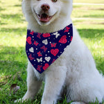 Girly Heart And Butterfly Pattern Print Over The Collar Dog Bandana