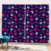 Girly Heart And Butterfly Pattern Print Pencil Pleat Curtains