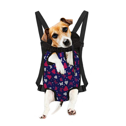 Girly Heart And Butterfly Pattern Print Pet Carrier Backpack
