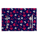Girly Heart And Butterfly Pattern Print Placemat