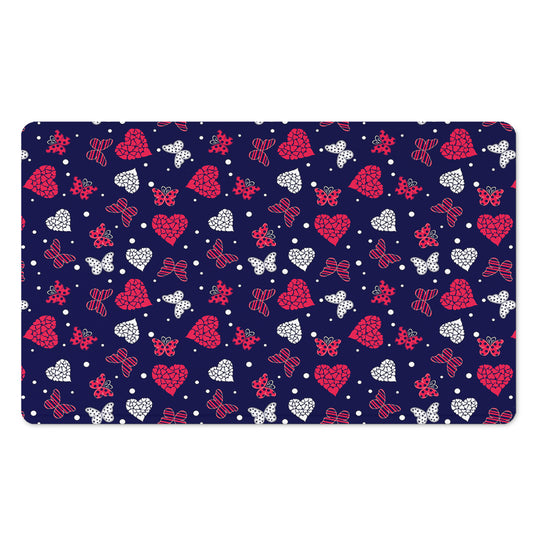Girly Heart And Butterfly Pattern Print Polyester Doormat