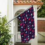 Girly Heart And Butterfly Pattern Print Polyester Flag