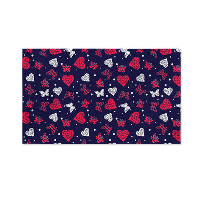 Girly Heart And Butterfly Pattern Print Polyester Flag