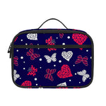 Girly Heart And Butterfly Pattern Print Portable Lunch Bag