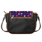 Girly Heart And Butterfly Pattern Print Saddle Bag