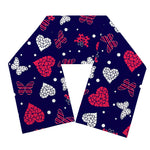 Girly Heart And Butterfly Pattern Print Scarf