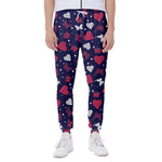 Girly Heart And Butterfly Pattern Print Scuba Joggers