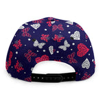 Girly Heart And Butterfly Pattern Print Snapback Cap