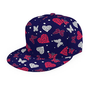 Girly Heart And Butterfly Pattern Print Snapback Cap