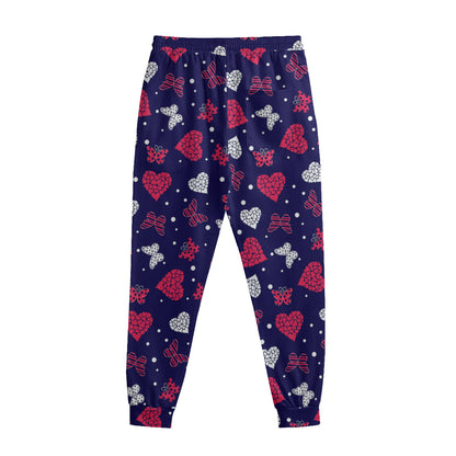 Girly Heart And Butterfly Pattern Print Sweatpants