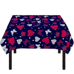 Girly Heart And Butterfly Pattern Print Tablecloth