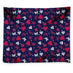 Girly Heart And Butterfly Pattern Print Tapestry